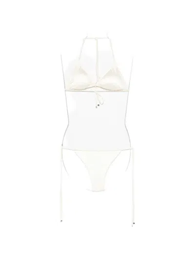 Venuja Beige Bikini In White