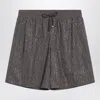 Venuja Grey Bermuda Shorts With Crystals