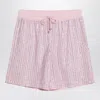 Venuja Pink Bermuda Shorts With Crystals