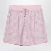 Venuja Pink Bermuda Shorts With Crystals