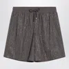 Venuja Grey Bermuda Shorts With Crystals