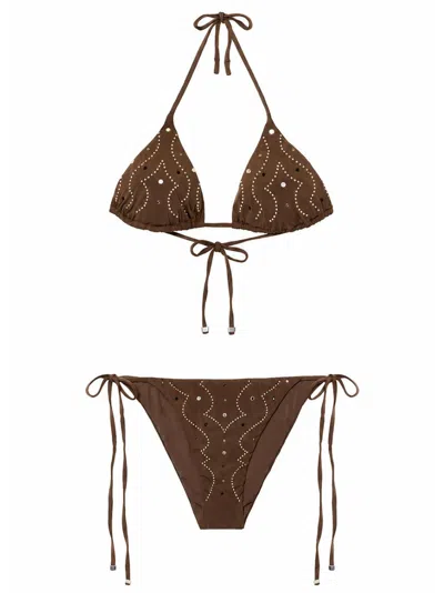 Venuja Bikini Con Dettagli Western Marrone  In Brown