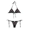 Venuja Black Bikini With Triangle Design And All-over Crystal Decorations