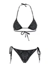 Venuja Black Bikini With Removable Top Cups And All-over Beaded Embellishments In Black