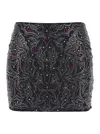 Venuja Swim Skirt Matt Microfiber With Texan Embellishments In Black