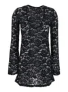 Venuja 'bohemia' Black Mini Dress With All-over Lace Embroidery In Black