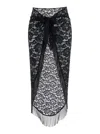 Venuja Lace Fringed Skirt In Black