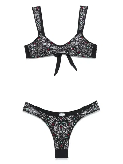 Venuja Crystal-embellished Bikini In Black