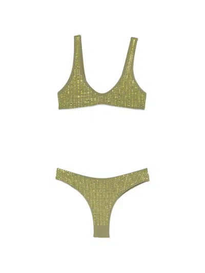 Venuja Crystal-embellished Bikini In Green