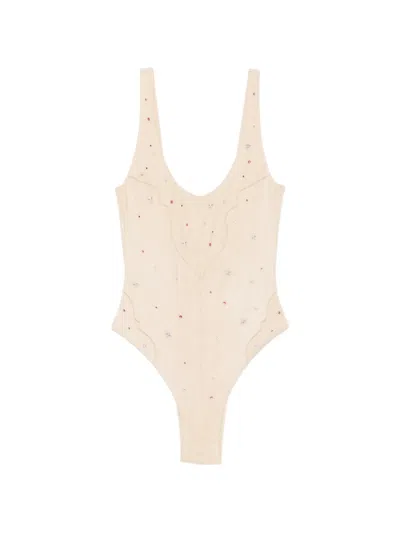 Venuja Crystal-embellished Swimsuit In Neutral