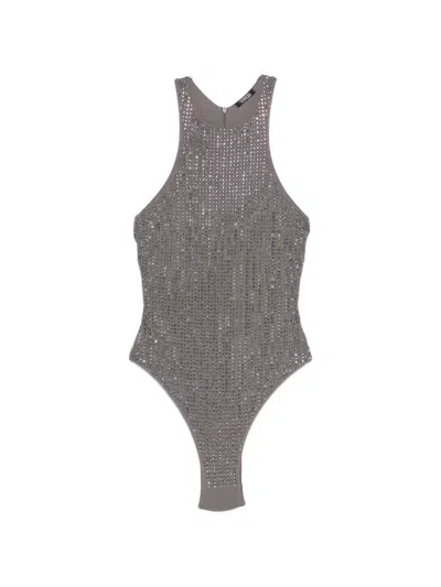 Venuja Embellished Racerback Swimsuit In Gray