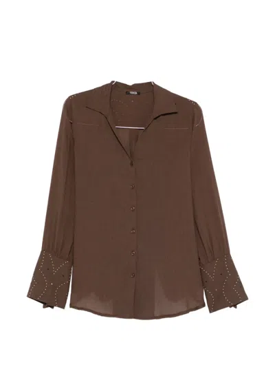 Venuja Embellished-cuff Shirt In Pink