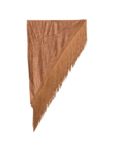 Venuja Fringe-trim Crystal-embellished Sarong In Brown