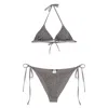 Venuja Grey Bikini With Triangle Design And All-over Stud Decorations In Tech Fabric Womsn