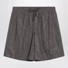 Venuja Grey Bermuda Shorts With Crystals
