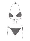 Venuja Grey Bikini With Triangle Design And All-over Stud Decorations In Tech Fabric Womsn In Grey