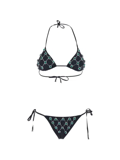 Venuja Jewelled Bikini Set In Blue
