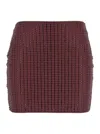 Venuja 'malibu Crystal' Bordeaux Skirt With All-over Stud Embellishments In Brown
