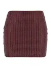 Venuja Rhinestone-embellished Mini Skirt In Burgundy