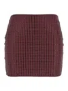 Venuja Rhinestone-embellished Mini Skirt In Burgundy
