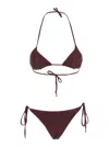 Venuja Malibu Triangle + Self Tie Slip (full Coverage) In Burgundy