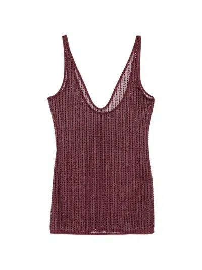 Venuja Mini Beach Dress In Burgundy