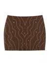 Venuja Crystal-embellished Wavy-pattern Beach Cover-up In Brown