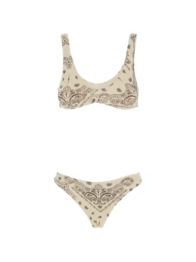 Venuja Paisley-print Crystal-embellished Bikini In Neutral