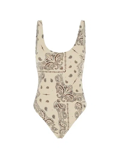 Venuja Paisley-print Crystal-embellished Swimsuit In Neutral