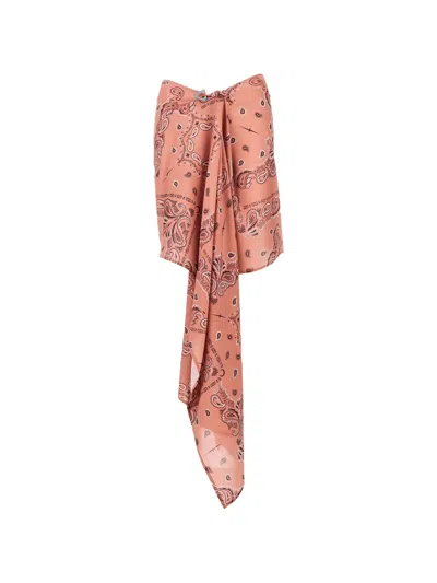 Venuja Paisley-print Wrap Skirt In Orange