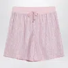 Venuja Pink Bermuda Shorts With Crystals