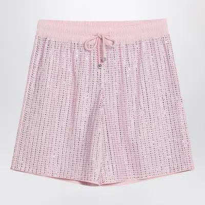 VENUJA PINK BERMUDA SHORTS WITH CRYSTALS
