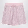 Venuja Pink Bermuda Shorts With Crystals