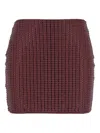 Venuja Rhinestone-embellished Mini Skirt In Burgundy