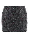 Venuja Swim Skirt Matt Microfiber With Texan Embellishments In Black