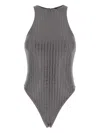 Venuja Grey One-piece Swimsuit With All-over Stud Decoration In Tech Fabric Woman In Grey