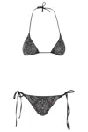 Venuja Black Bikini With Removable Top Cups And All-over Beaded Embellishments In Black