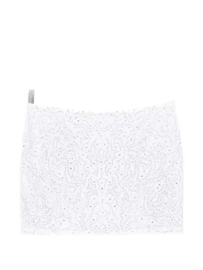 Venuja Texan Crystal-embellished Mini Skirt In White