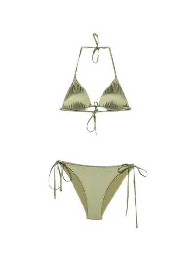 Venuja Tie-fastening Bikini In Green