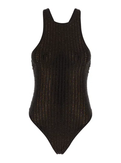 Venuja Women's Racerback All-over Sequin Swimsuit In Tech Fabric In Brown