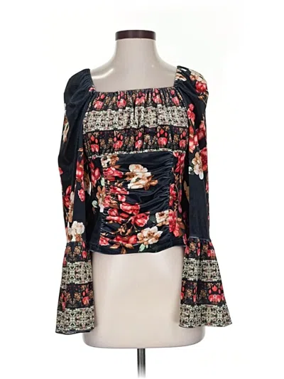 Pre-owned Venus 3/4 Sleeve Blouse In Black