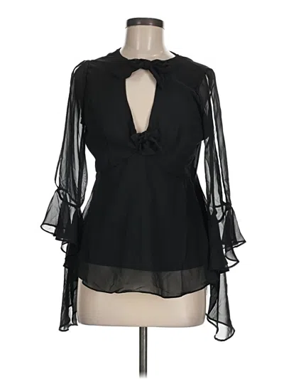 Pre-owned Venus 3/4 Sleeve Blouse In Black