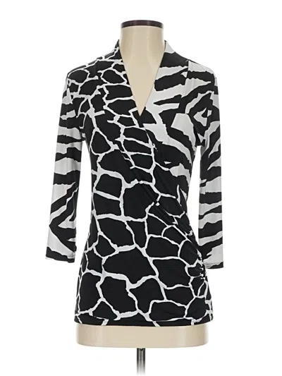 Pre-owned Venus 3/4 Sleeve Blouse In Black