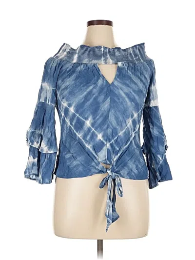 Pre-owned Venus 3/4 Sleeve Blouse In Blue