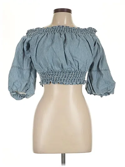 Pre-owned Venus 3/4 Sleeve Blouse In Blue
