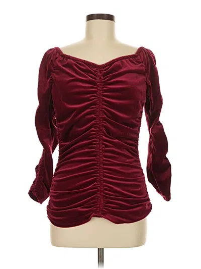Pre-owned Venus 3/4 Sleeve Blouse In Burgundy