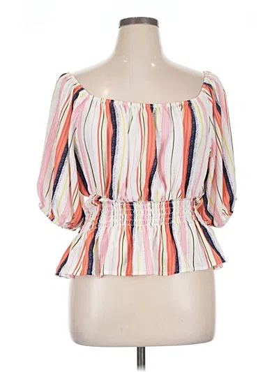 Pre-owned Venus 3/4 Sleeve Blouse In Orange