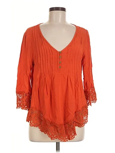 Pre-owned Venus 3/4 Sleeve Blouse In Orange