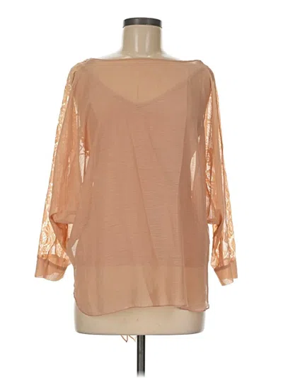 Pre-owned Venus 3/4 Sleeve Blouse In Tan