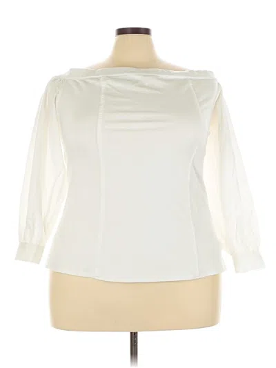 Pre-owned Venus 3/4 Sleeve Blouse In White